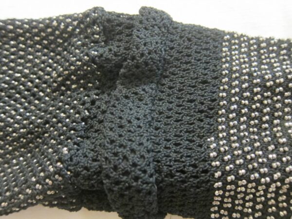 19th Century French Steel Bead & Black Cotton Reticule/Purse French Antique Textiles 7