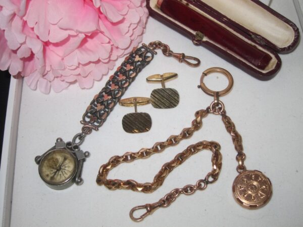 Antique French Gentlemans AccessoriesSilver/Gold albert Antique Jewellery 3