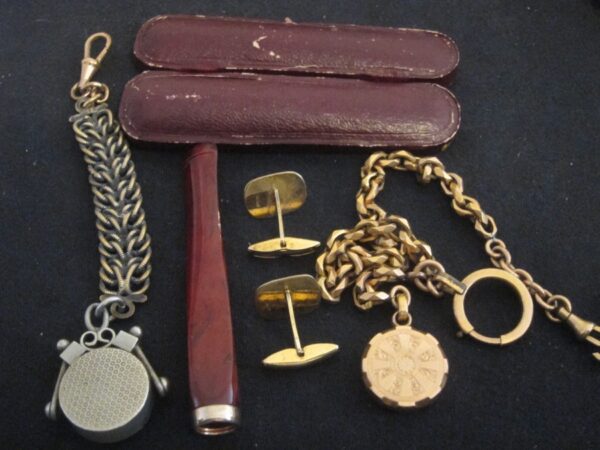 Antique French Gentlemans AccessoriesSilver/Gold albert Antique Jewellery 9
