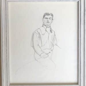 Original pencil drawing ‘A Jockey’ by Raoul Millais 1900-1999. c.1950. Provenance; Purchased directly from the artist. Horse racing Antique Art