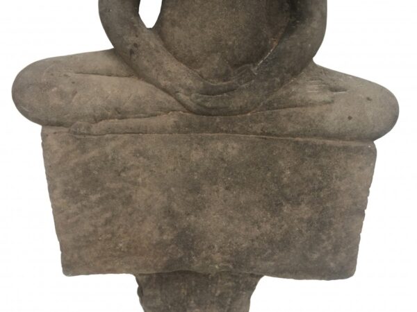 K0446 KHMER SEATED BUDDHA BHAISAJYAGURU, SANDSTONE, BAYON, 12th – 13th CENTURY antique buddha Miscellaneous 5