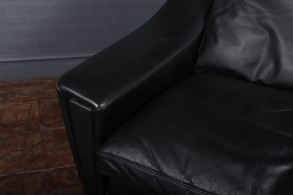 Mid Century Modern Danish Black Leather chair c1960 - Image 2