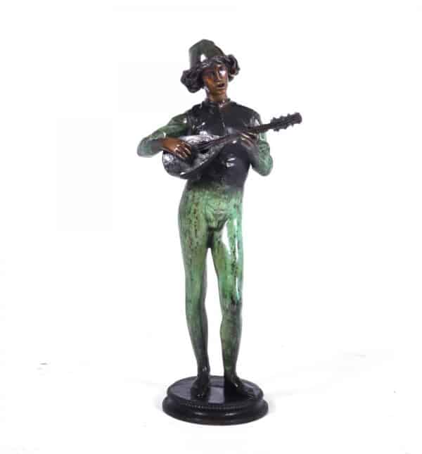 Antique Bronze Sculpture ‘Standing Music Man’ by Barbedienne Fondeur c1880 - Image 8