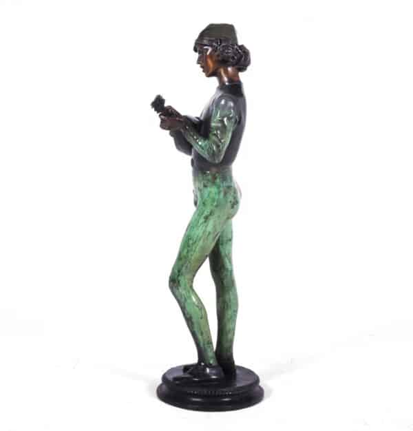 Antique Bronze Sculpture ‘Standing Music Man’ by Barbedienne Fondeur c1880 - Image 7