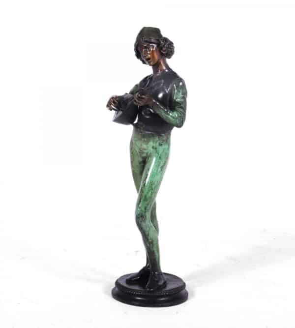 Antique Bronze Sculpture ‘Standing Music Man’ by Barbedienne Fondeur c1880 Antique Sculptures 8