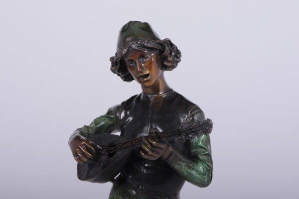 Antique Bronze Sculpture ‘Standing Music Man’ by Barbedienne Fondeur c1880 Antique Sculptures 7