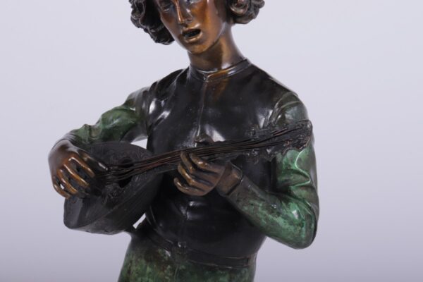 Antique Bronze Sculpture ‘Standing Music Man’ by Barbedienne Fondeur c1880 - Image 3