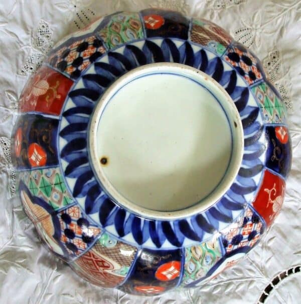 Antique Japanese Meiji Period Imari Scallop Edged Bowl Antique Antique Ceramics 7
