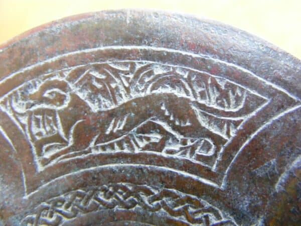 Persian Khorasan Bronze Inkwell c12th Century Islamic Over 800 years old Inscription Medieval Antiques 10