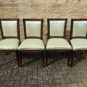 Rare set of 4 marquetry chairs circa 1780 cuban mahogany Antique Chairs