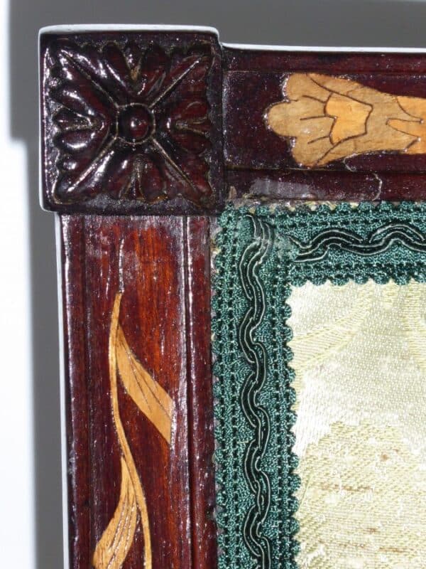 Rare set of 4 marquetry chairs circa 1780 - Image 9