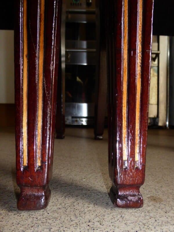 Rare set of 4 marquetry chairs circa 1780 - Image 10