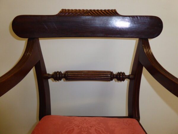 Mahogany bar back carver circa 1830 carver Antique Chairs 6