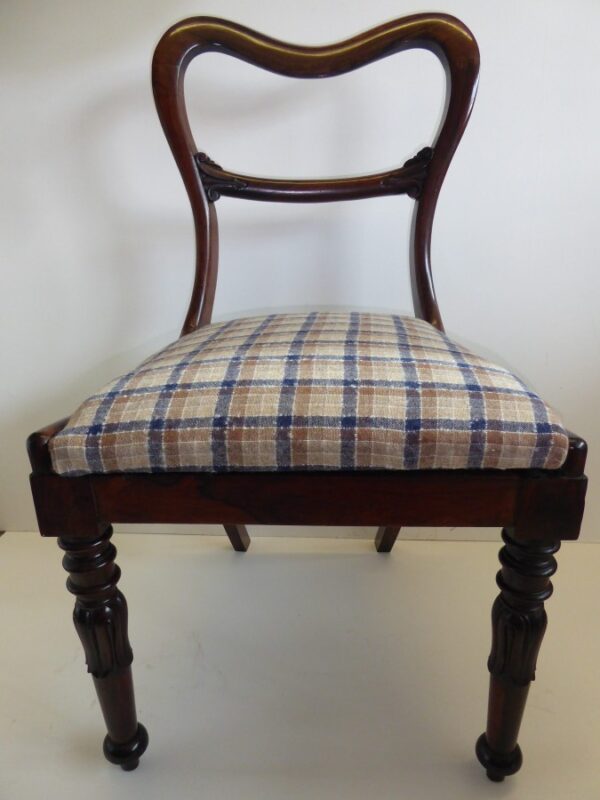 Set of 4 rosewood kidney back dining chairs circa 1840 - Image 5