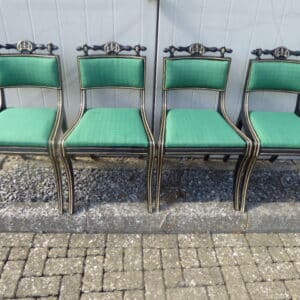 Set of 4 rare Regency ebonised chairs dining chairs Antique Chairs