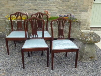 Set of 4 Hepplewhite dining chairs circa 1800 - Image 5