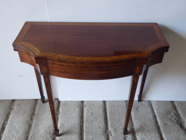 Mahogany inlaid tea table circa 1880 Mahogany Antique Tables 7