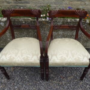 Pair of mahogany William IV carvers circa 1835 carvers Antique Chairs
