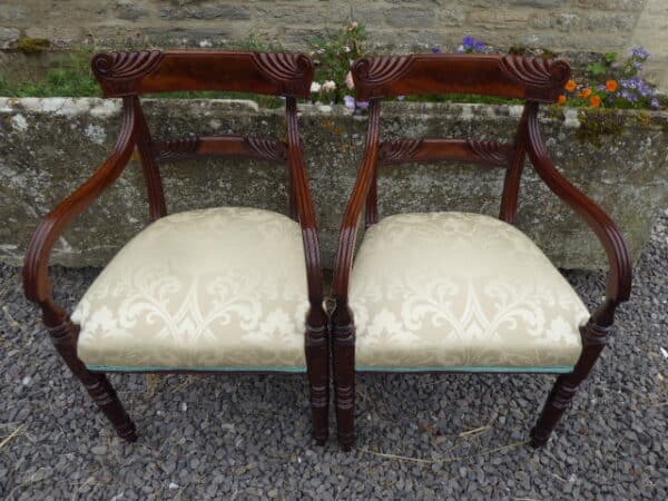 Pair of mahogany William IV carvers circa 1835 carvers Antique Chairs 3