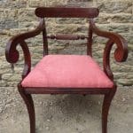 Mahogany bar back carver circa 1830 carver Antique Chairs