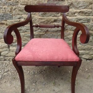 Mahogany bar back carver circa 1830 carver Antique Chairs