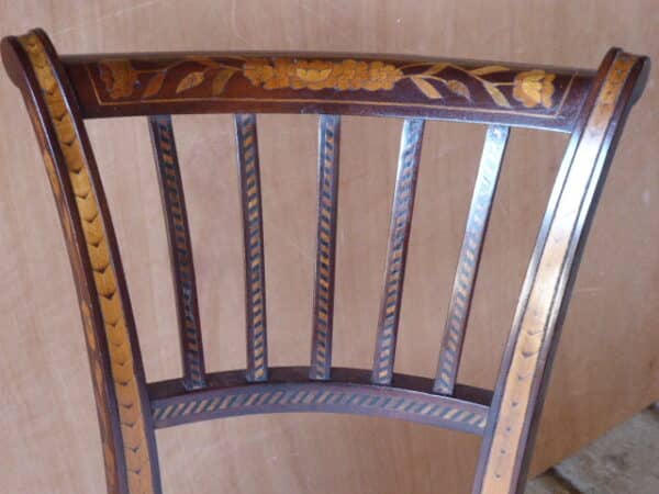 Pair of marquetry chairs circa 1820 - Image 4