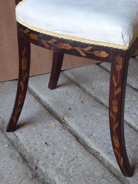 Pair of marquetry chairs circa 1820 chairs Antique Chairs 7