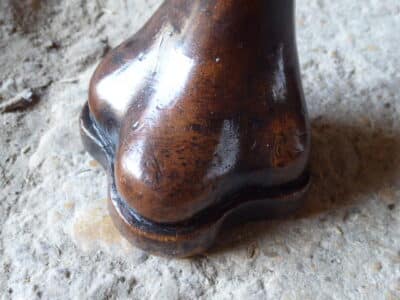 19th century walnut stool with trifid feet - Image 4