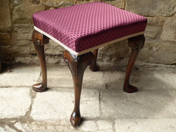 19th century walnut stool - Image 2