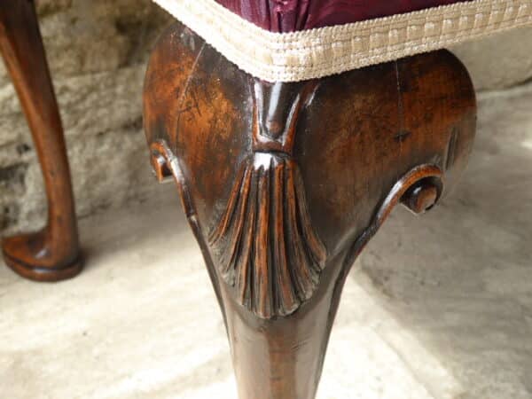 19th century walnut stool - Image 5