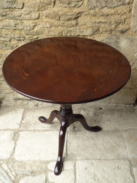 Oak tilt top tripod table circa 1780 Georgian Antique Tables 8