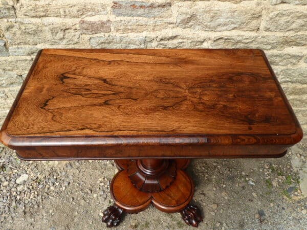 Rosewood card table circa 1830 - Image 4