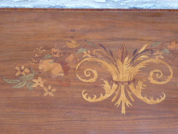 Mahogany marquetry tea table circa 1880 - Image 7