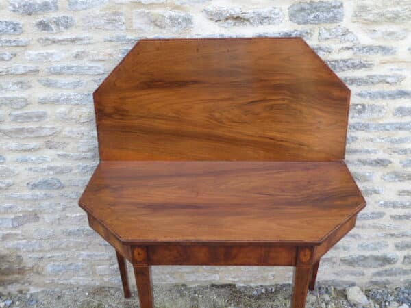 Mahogany marquetry tea table circa 1880 Mahogany Antique Tables 7