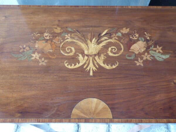 Mahogany marquetry tea table circa 1880 - Image 3