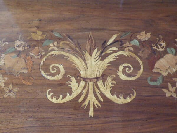 Mahogany marquetry tea table circa 1880 - Image 2