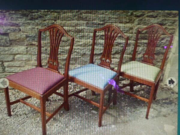 Set of 3 Victorian walnut dining chairs - Image 3