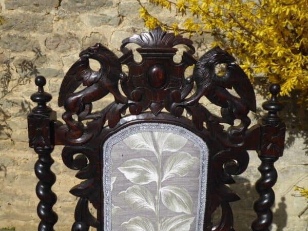 Superb set of 6 Victorian oak Jacobean style chairs circa 1880. jacobean Antique Chairs 7