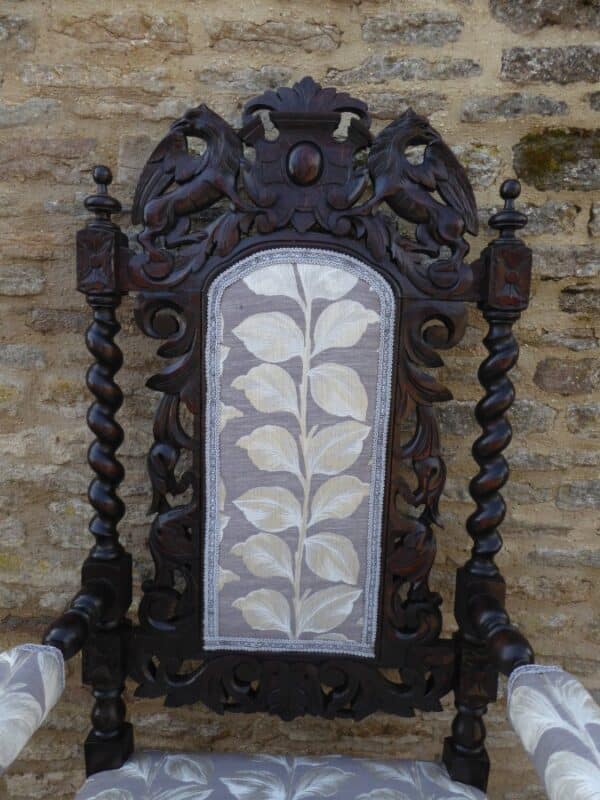 Superb set of 6 Victorian oak Jacobean style chairs circa 1880. jacobean Antique Chairs 16