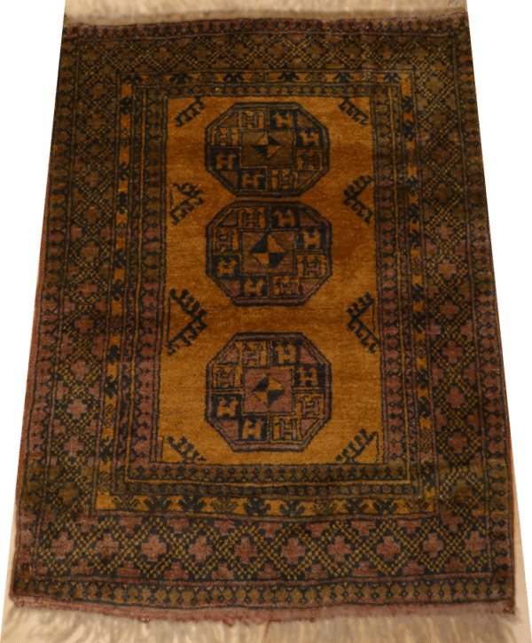 GOLDEN AFGHAN 140cm x 107cm Rug Antique Rugs 3