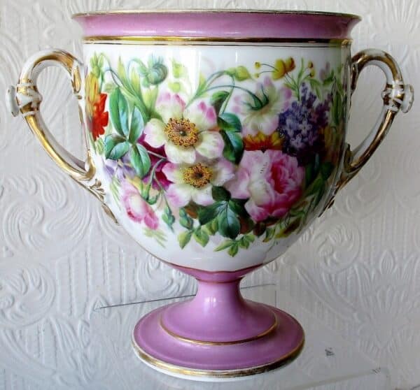 Pair of Antique French { Paris } Porcelain Vases Antique Antique Ceramics 6