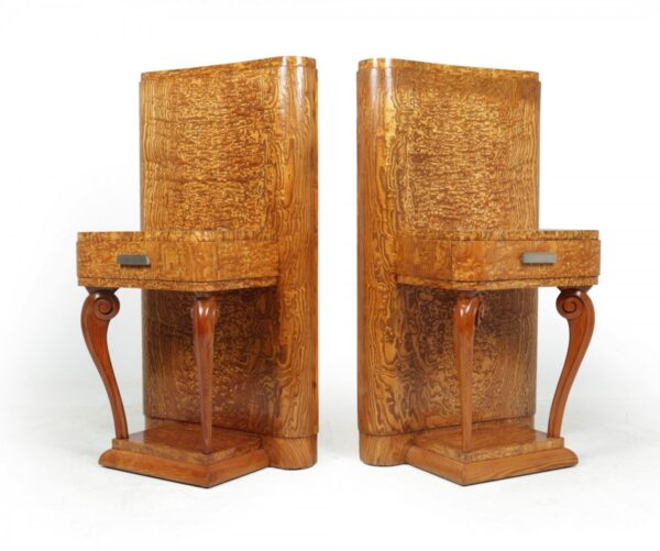 Pair of Art Deco Bedsides in Kato Ash c1920 art deco Antique Tables 5