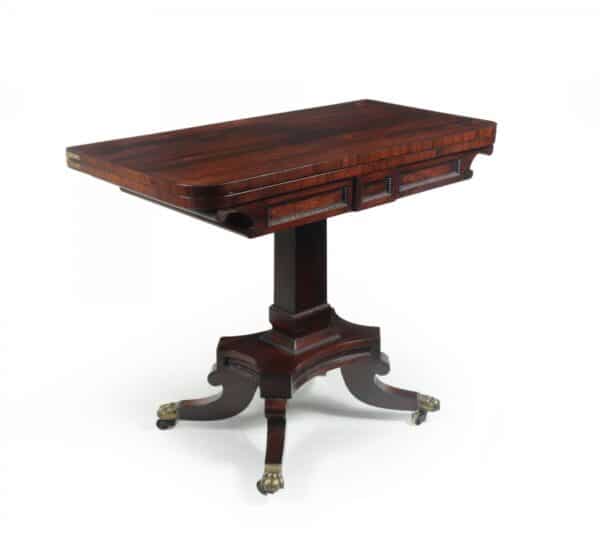 Regency Rosewood English Card Table c1810 Antique Tables 3