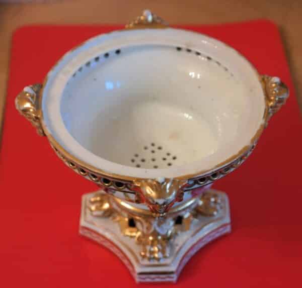 SALE - Circa:- 1820s Royal Crown Derby Floral Hand Painted Incense Burner - Rare Collectible Item - Image 4