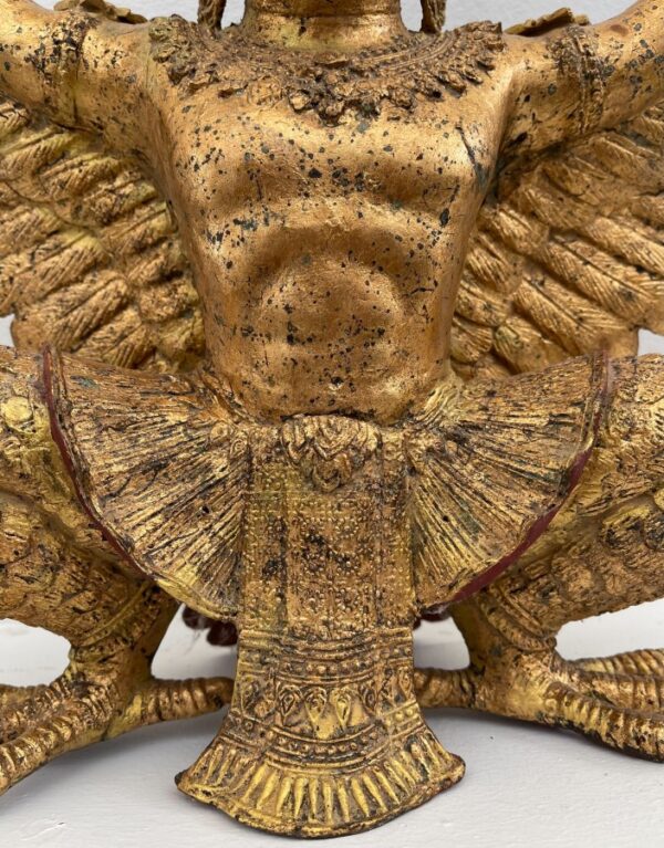 TH027 THAI BRONZE GARUDA WITH GILDED GOLD, RATTANAKOSIN PERIOD, 19th - 20th CENTURY - Image 4