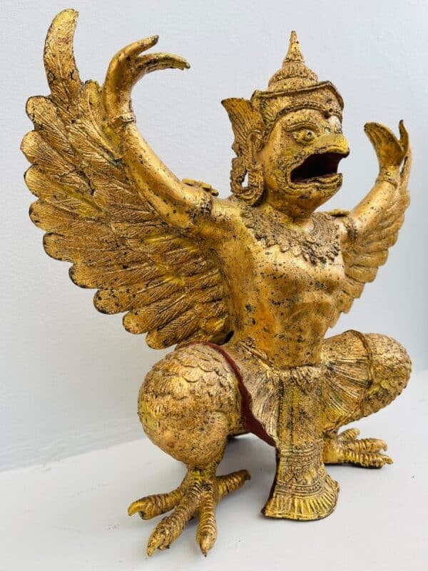 TH027 THAI BRONZE GARUDA WITH GILDED GOLD, RATTANAKOSIN PERIOD, 19th – 20th CENTURY bronze Antique Sculptures 7