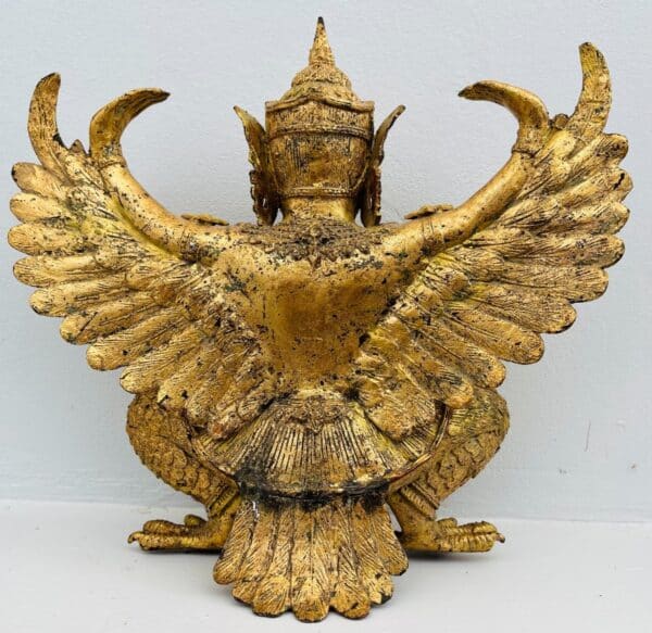 TH027 THAI BRONZE GARUDA WITH GILDED GOLD, RATTANAKOSIN PERIOD, 19th – 20th CENTURY bronze Antique Sculptures 8