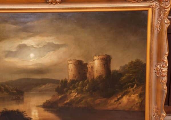 Scottish Loch Oil Painting 19th Castle Portrait Circle Of Alexander Nasmyth 1758-1840 Antique Art 6
