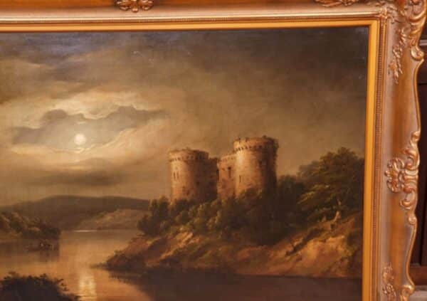 Scottish Loch Oil Painting 19th Castle Portrait Circle Of Alexander Nasmyth 1758-1840 - Image 4