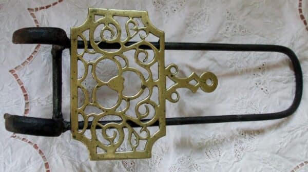 Antique English Victorian Brass and Iron Trivet Antique Antique Metals 6